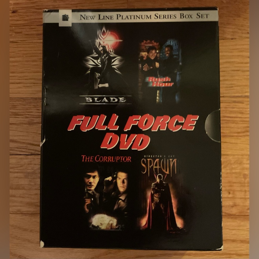 4 Full Force box set of DVDs 📀 Blade, Rush Hour, Spawn, Corruptor
